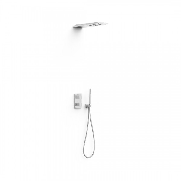 Tres Therm-Box zestaw prysznicowy termostatyczny podtynkowy deszczownica 16x55 cm chrom 20225055