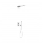 Tres Therm-Box zestaw prysznicowy termostatyczny podtynkowy deszczownica 16x55 cm biały mat 20225055BM