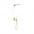 Tres Therm-Box zestaw prysznicowy termostatyczny podtynkowy deszczownica 16x55 cm złoty mat 20225055OM