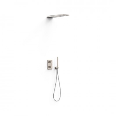Tres Therm-Box zestaw prysznicowy termostatyczny podtynkowy deszczownica 16x55 cm stal 21125005AC