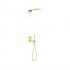 Tres Therm-Box zestaw prysznicowy termostatyczny podtynkowy deszczownica 16x55 cm złoty połysk 21125005OR