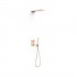 Tres Therm-Box zestaw prysznicowy termostatyczny podtynkowy deszczownica 16x55 cm złoto różowe 21125005OP