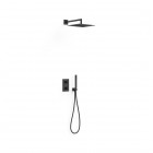 Tres Therm-Box zestaw prysznicowy termostatyczny podtynkowy deszczownica 30 cm czarny mat 21125004NM
