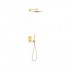 Tres Therm-Box zestaw prysznicowy termostatyczny podtynkowy deszczownica 30 cm złoty połysk 21125004OR