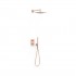 Tres Therm-Box zestaw prysznicowy termostatyczny podtynkowy deszczownica 30 cm złoto różowe mat 21125004OPM