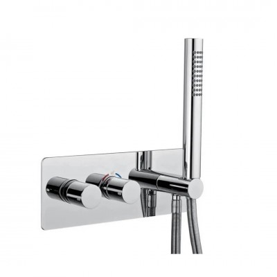 Giulini Giovanni Futuro zestaw prysznicowy podtynkowy termostatyczny czarny mat 8278/CZAR