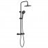 Gedy Zestaw prysznicowy z deszczownicą 22,5 cm ścienny czarny mat GYSC102/CZAR