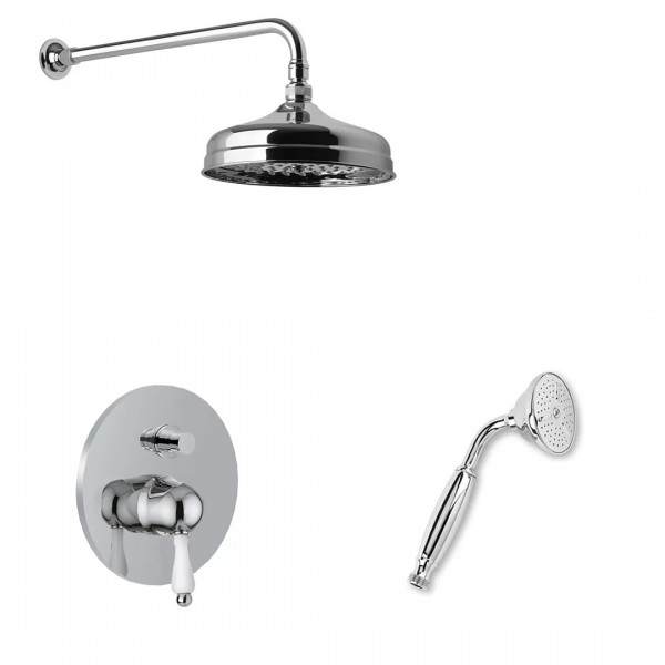 Giulini Giovanni Harmony kompletny zestaw prysznicowy stare złoto z uchwytem Swarovski przezroczysty 95ZES20BR/S