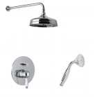 Giulini Giovanni Harmony kompletny zestaw prysznicowy stare złoto z uchwytem Swarovski przezroczysty 95ZES20BR/S