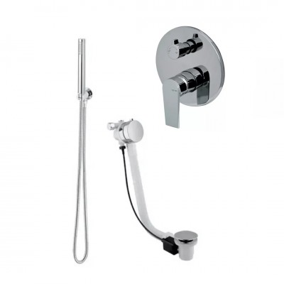 Vema Timea zestaw wannowy podtynkowy przelew 55 cm chrom TIMPRZ55