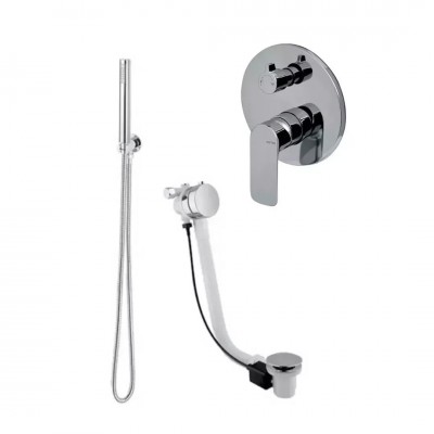 Vema Slate zestaw wannowy podtynkowy przelew 55 cm chrom SLAPRZ55