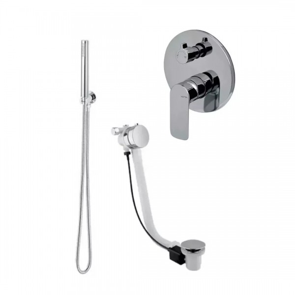 Vema Slate zestaw wannowy podtynkowy przelew 55 cm chrom SLAPRZ55