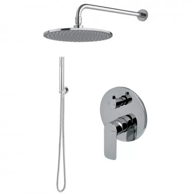 Vema Slate zestaw prysznicowy podtynkowy deszczownica 30 cm chrom SLAZES30