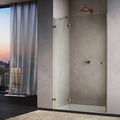 Ronal Annea drzwi prysznicowe 75 cm lewe złoto szczotkowane AN13WG07501307