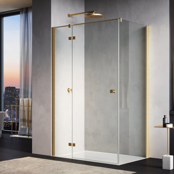 Ronal Annea kabina prysznicowa prostokątna 80x70 cm lewa złoto szczotkowane 65899