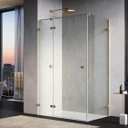 Ronal Annea kabina prysznicowa prostokątna 80x70 cm lewa złoto szczotkowane 65947