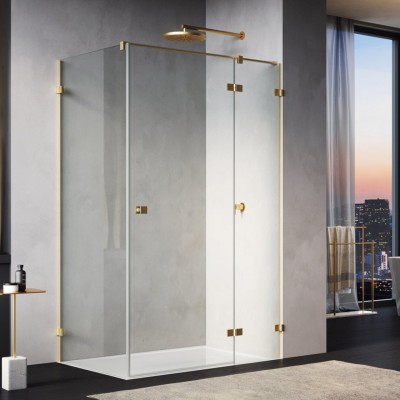 Ronal Annea kabina prysznicowa prostokątna 80x70 cm prawa złoto szczotkowane 65971
