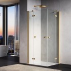 Ronal Annea kabina prysznicowa kwadratowa 75 cm złoto szczotkowane 66001