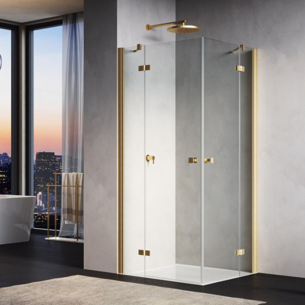 Ronal Annea kabina prysznicowa kwadratowa 75 cm złoto szczotkowane 66001