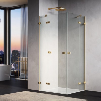 Ronal Annea kabina prysznicowa kwadratowa 75 cm złoto szczotkowane 66007