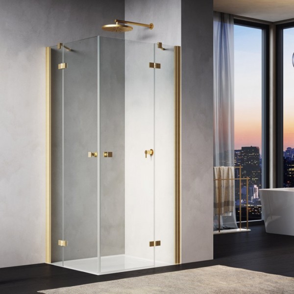 Ronal Annea kabina prysznicowa prostokątna 80x75 cm prawa złoto szczotkowane 66032