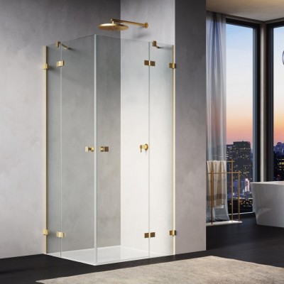 Ronal Annea kabina prysznicowa prostokątna 80x75 cm prawa złoto szczotkowane 66062