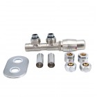 Vario Term Twins All in One zestaw zaworów termostatyczny nikiel szlifowany prawy ATSGS0208CFK/P(PEX)