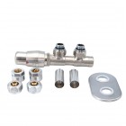 Vario Term Twins All in One zestaw zaworów termostatyczny nikiel szlifowany lewy ATSGS0208CFK/L(PEX)