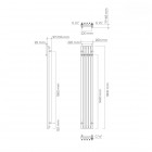 Oltens Stang grzejnik łazienkowy 180x26 cm czarny mat 55017300