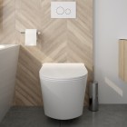 Oltens SmartFrisk miska WC wisząca myjąca z powłoką SmartClean z deską biała 42038000
