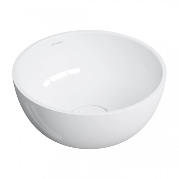 Omnires Shell M+ umywalka nablatowa okrągła 35 cm biały połysk SHELL350UNBP