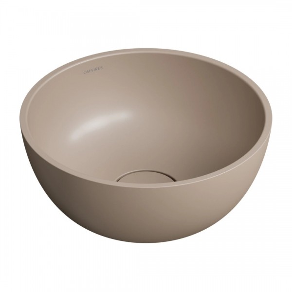 Omnires Shell M+ umywalka nablatowa okrągła 35 cm beżowy mat SHELL350UNDB