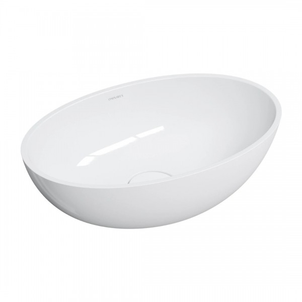 Omnires Shell M+ umywalka nablatowa 50x32 cm biały połysk SHELL500UNBP