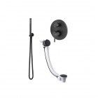 Vema Maira zestaw wannowy podtynkowy przelew 55 cm czarny mat MAIPRZ55/CZAR