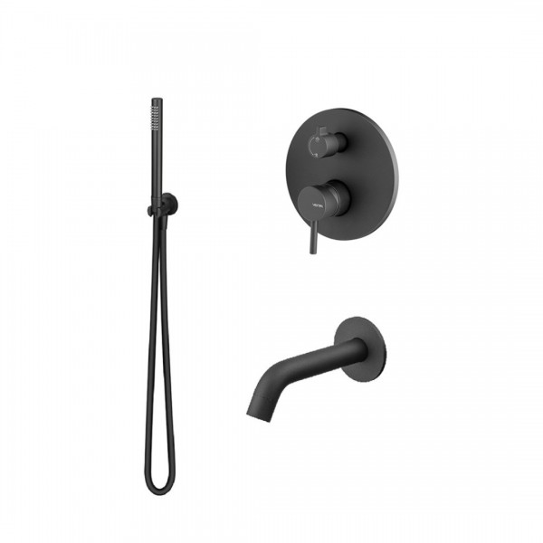 Vema Maira zestaw wannowy podtynkowy wylewka 17 cm czarny mat MAIWYL17/CZAR