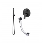 Vema Timea zestaw wannowy podtynkowy przelew 80 cm czarny mat TIMPRZ80/CZAR