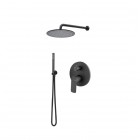 Vema Slate zestaw prysznicowy podtynkowy deszczownica 20 cm czarny mat SLAZES20/CZAR