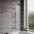 Omnires Y zestaw wannowy ścienny termostatyczny deszczownica 25 cm miedź szczotkowana Y1234CPB