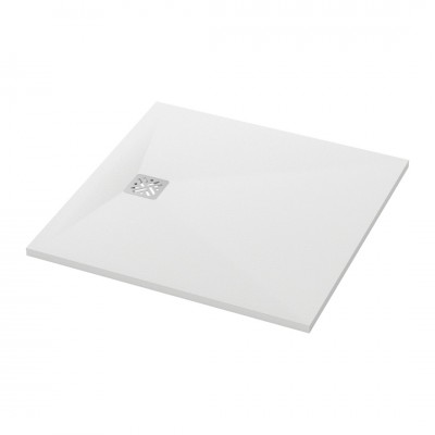 Ronal Dune brodzik kwadratowy 80x80 cm konglomeratowy biały mat W32Q08009