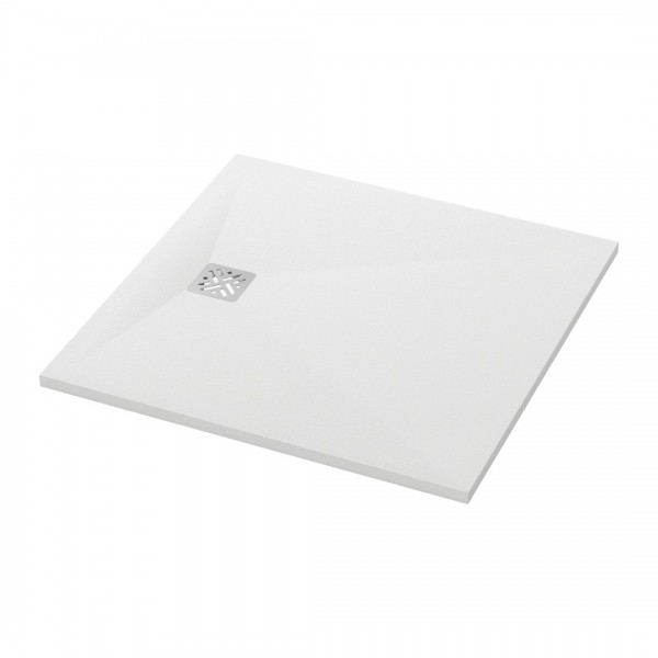 Ronal Dune brodzik kwadratowy 80x80 cm konglomeratowy biały mat W32Q08009