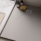 Ronal Dune brodzik kwadratowy 80x80 cm konglomeratowy szary beton W32Q08014