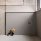 Ronal Dune brodzik kwadratowy 80x80 cm konglomeratowy szary beton W32Q08014