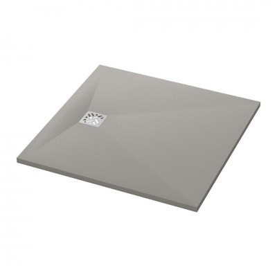 Ronal Dune brodzik kwadratowy 80x80 cm konglomeratowy szary beton W32Q08014