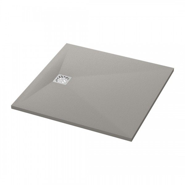 Ronal Dune brodzik kwadratowy 80x80 cm konglomeratowy szary beton W32Q08014