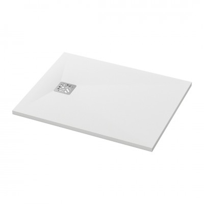 Ronal Dune brodzik prostokątny 90x70 cm konglomeratowy biały mat W32AS09007009