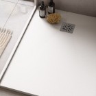 Ronal Dune brodzik prostokątny 90x70 cm konglomeratowy biały mat W32AS09007009