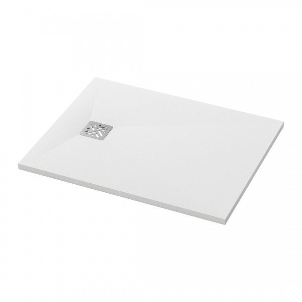 Ronal Dune brodzik prostokątny 90x70 cm konglomeratowy biały mat W32AS09007009