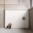 Ronal Dune brodzik prostokątny 90x70 cm konglomeratowy biały mat W32AS09007009