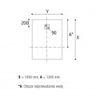 Ronal Dune brodzik prostokątny 250x80 cm konglomeratowy biały mat W32AS25008009