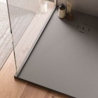 Ronal Calce brodzik kwadratowy 80x80 cm konglomeratowy szary beton W31Q08014